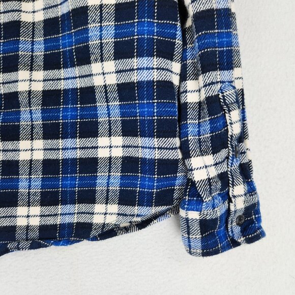 Orvis Shirt Mens Large Blue Tartan Plaid Jacket Shacket Heavy Flannel Button Up - Picture 13 of 13